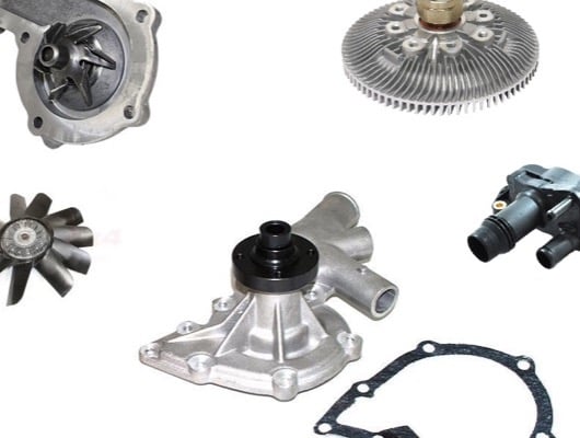 Water Pump and Viscous Coupling with Fan Blades
